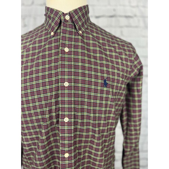 Ralph Lauren Men M Long Sleeve Button Down Oxford Light Flannel Tartan Plaid - Picture 5 of 7